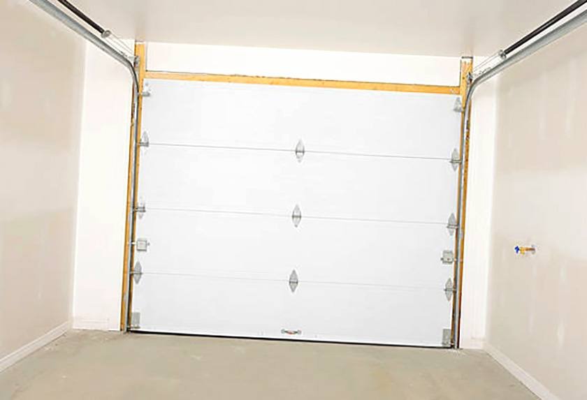 White garage door from inside