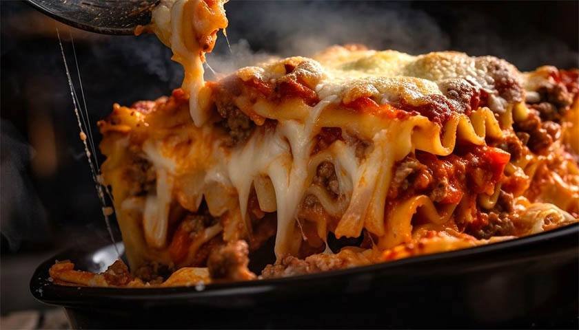 Close-up photo of one of the best way to reheat lasagna