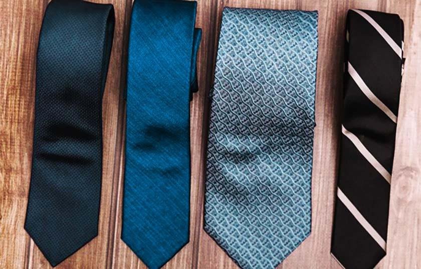 4 types of ties on a table