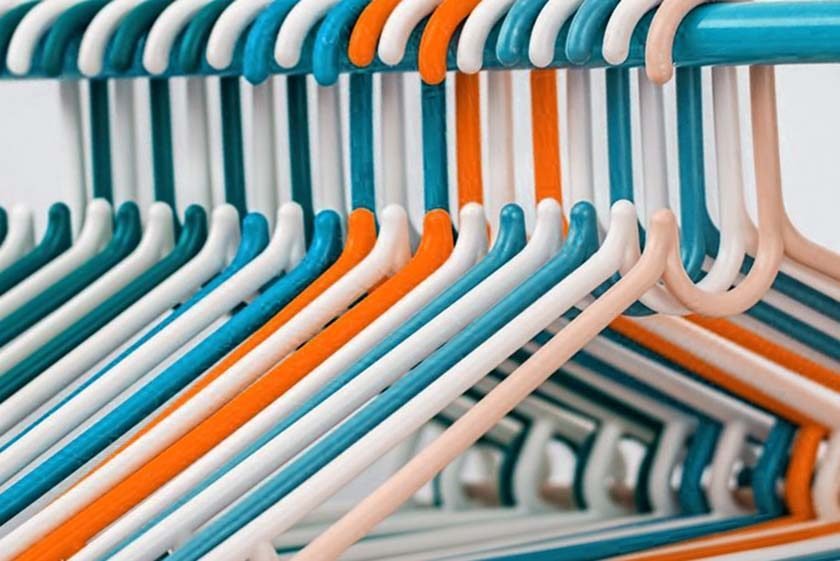 Different colors of hangers