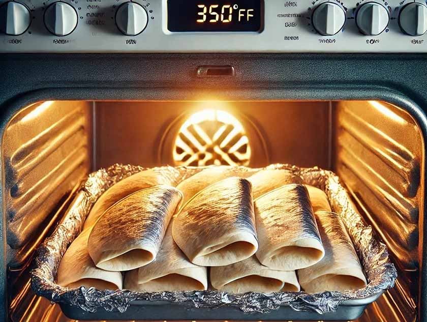 Corn tortilla on an oven tray