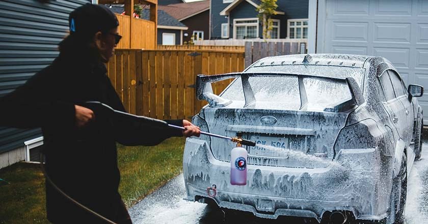 A man in black performs the best way to get sap off car