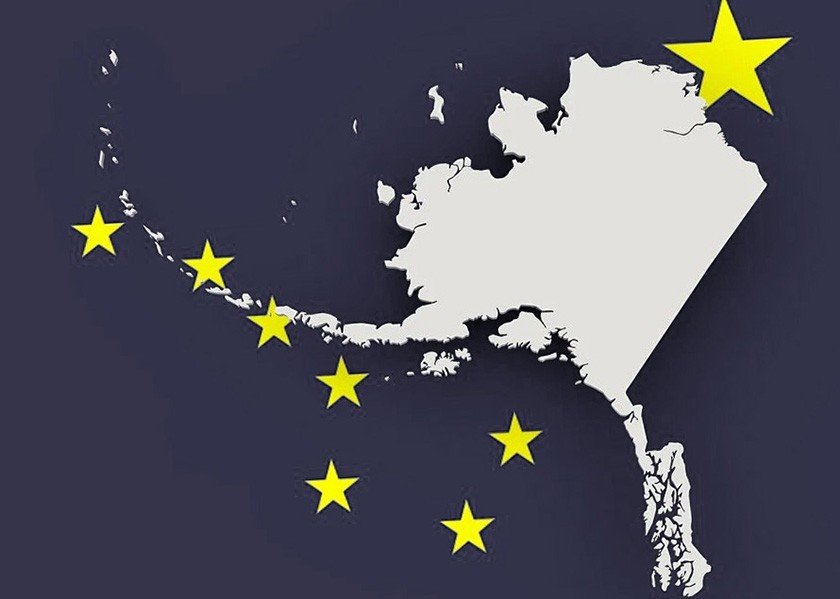 Alaska Map Illustration that is part of the process for the best way to see Alaska