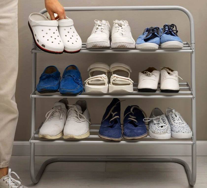 A 3-tier shelf for shoes