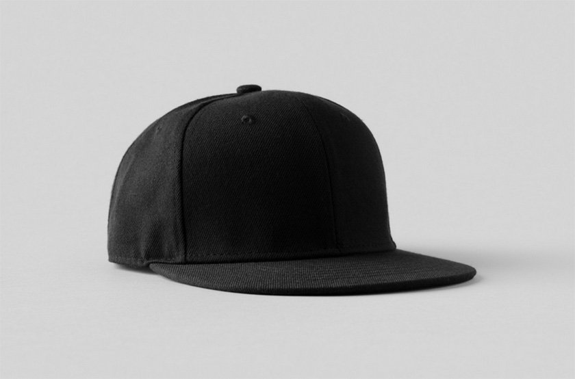 A black baseball cap